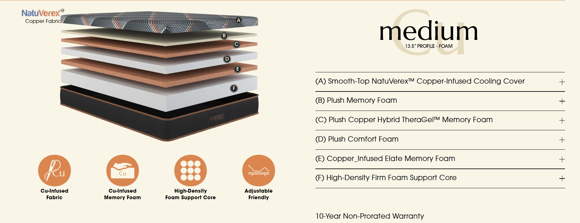 Copper Medium Mattress Image