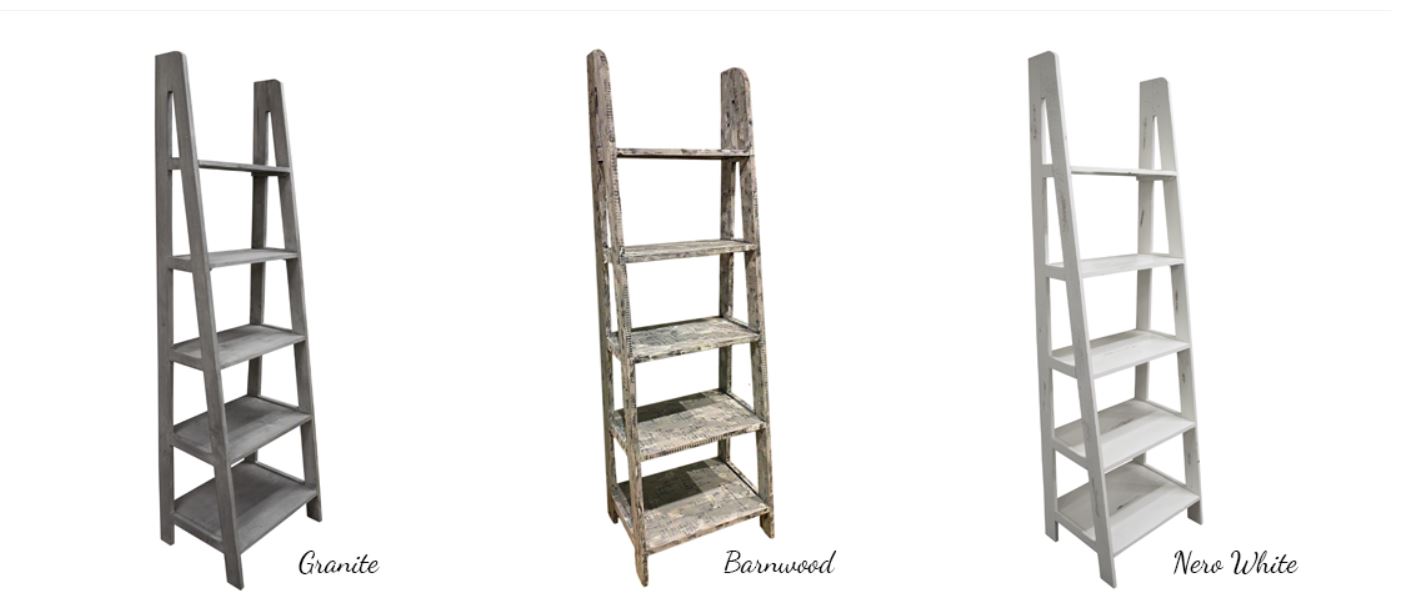 Barnwood Ladder Bookcase